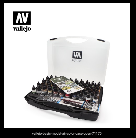 AV Vallejo 71170 Basic Model Air Color 72 x 17ml in carry / storage case, AV71170